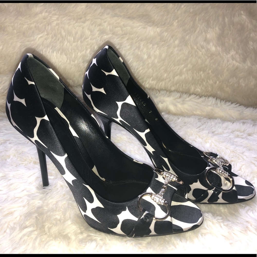 Gucci Black and White Heels